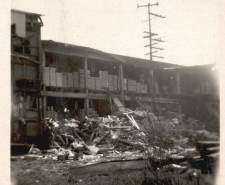 WCP warehouse after earthquake in 1949